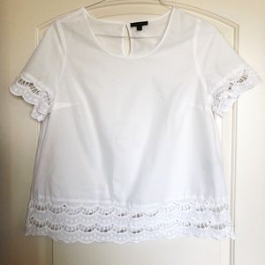 Lane Bryant White Eyelet Top